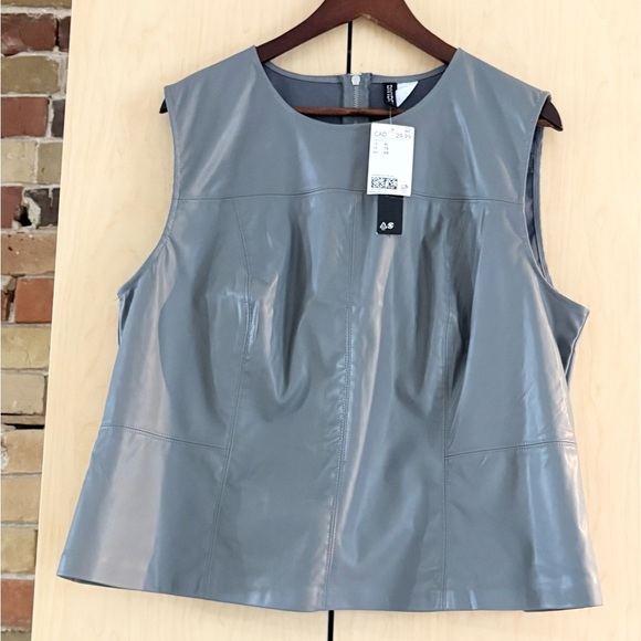 H&M 'Divided' Faux Leather Tank - Size XL - Picture 4 of 7